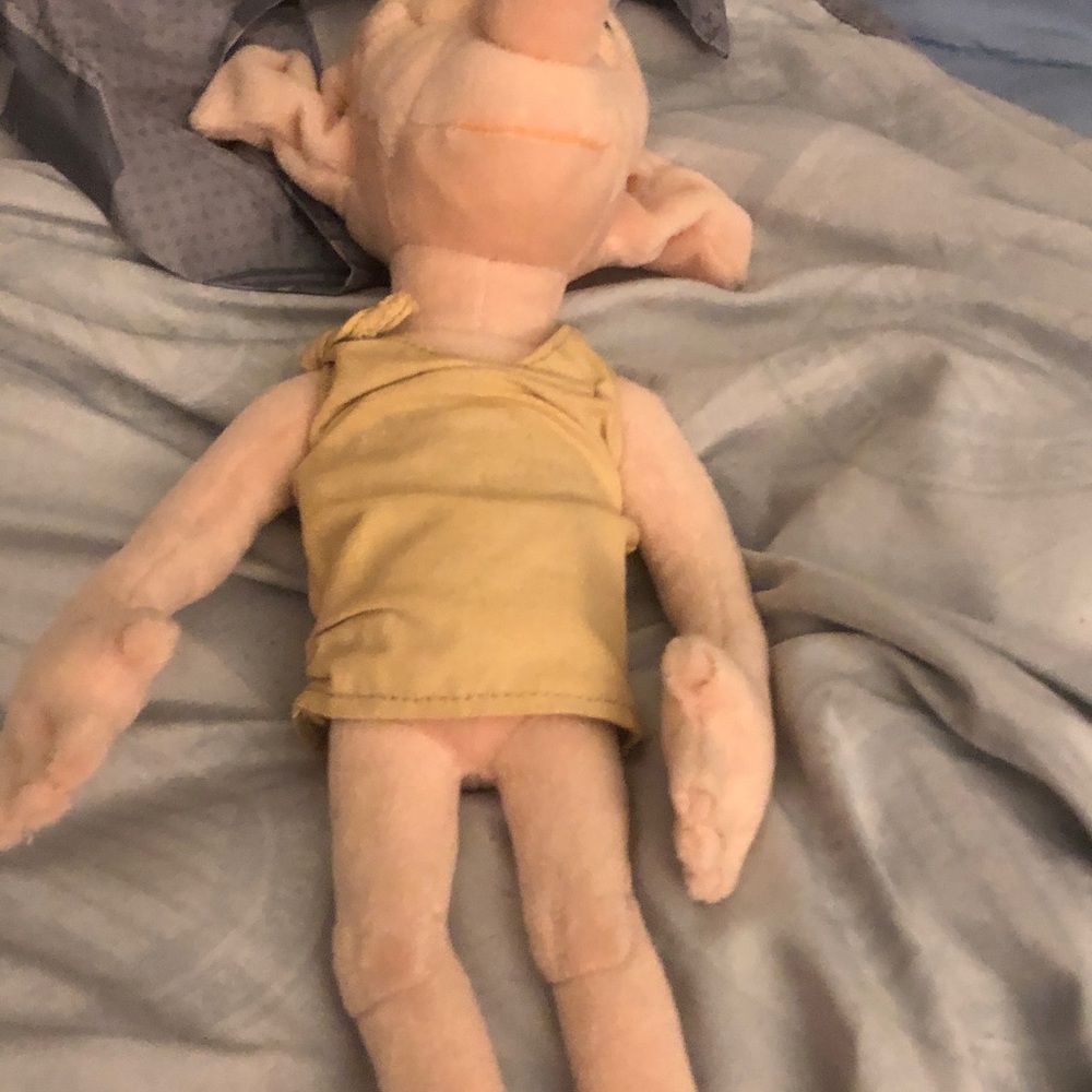 Plush Elf Doll in Light Peach with Yellow Shirt